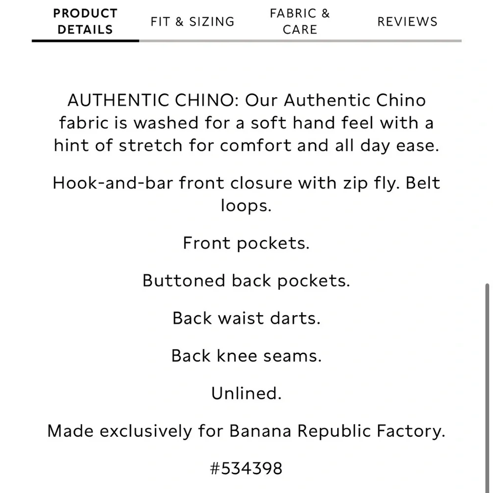 BANANA REPUBLIC AUTHENTIC GIRLFRIEND CHINO - Picture 8 of 8